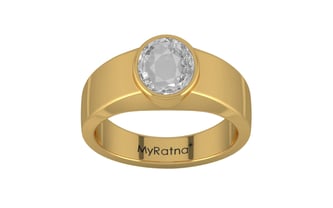 Gold Ceylon White Sapphire Ring Rare Quality (R10)