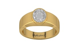 Gold Ceylon White Sapphire Ring Rare Quality (R10)