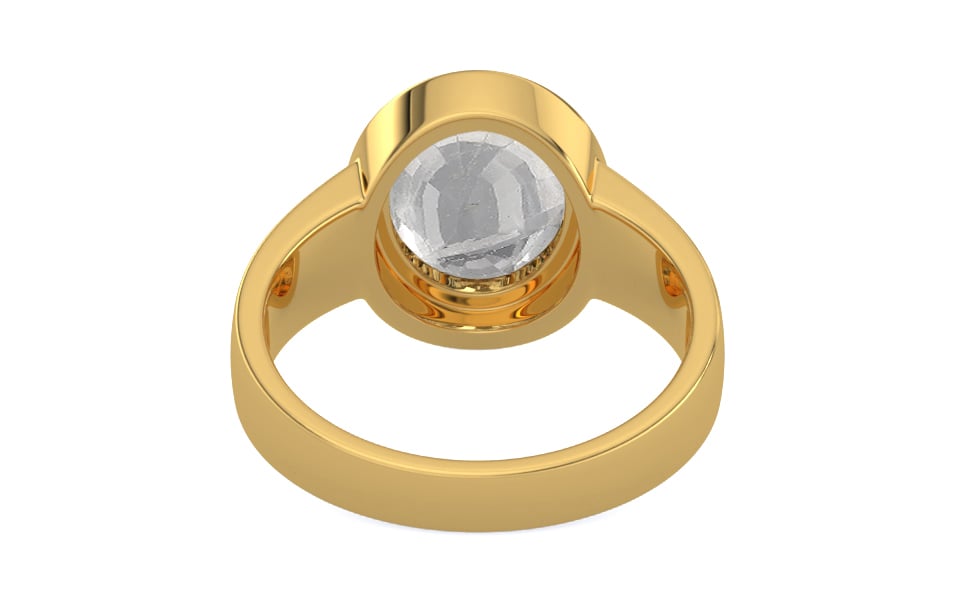 Gold Ceylon White Sapphire Ring Rare Quality (R3)