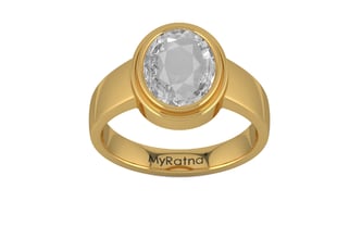 Gold Ceylon White Sapphire Ring Rare Quality (R3)