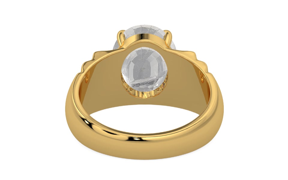 Gold Ceylon White Sapphire Ring Rare Quality (R4)