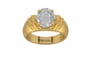 Gold Ceylon White Sapphire Ring Rare Quality (R4)