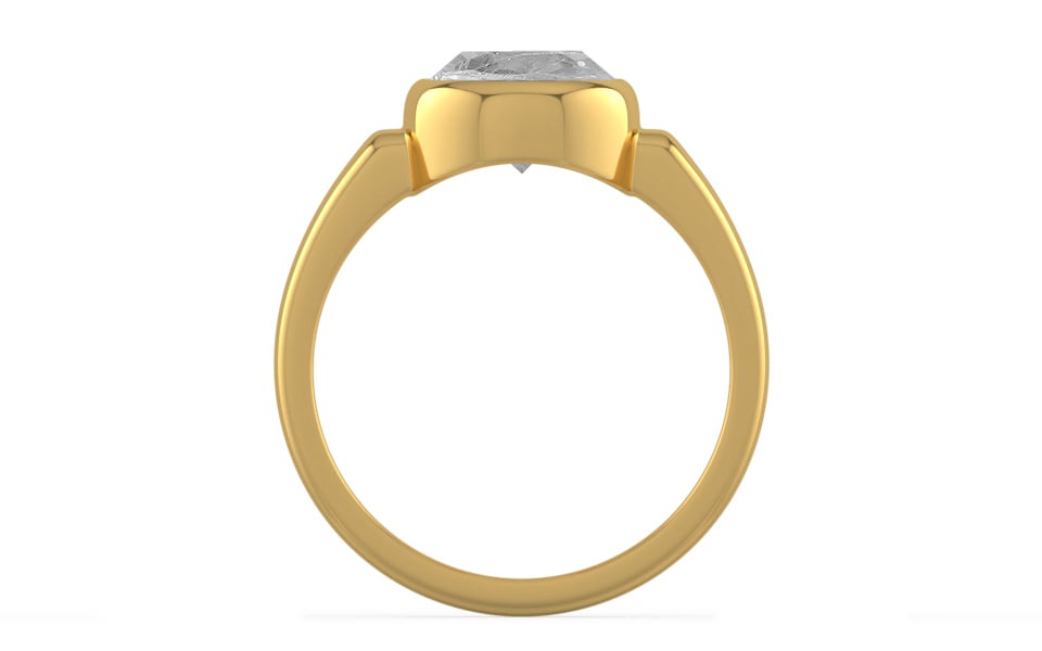 Gold Ceylon White Sapphire Ring Rare Quality (R6)