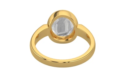 Gold Ceylon White Sapphire Ring Rare Quality (R6)