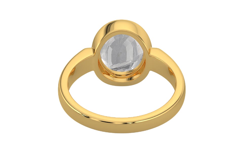 Gold Ceylon White Sapphire Ring Rare Quality (R6)