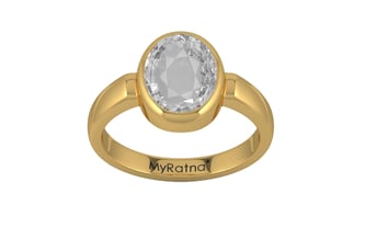 Gold Ceylon White Sapphire Ring Rare Quality (R6)