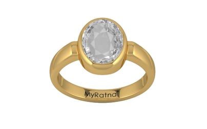 Gold Ceylon White Sapphire Ring Rare Quality (R6)