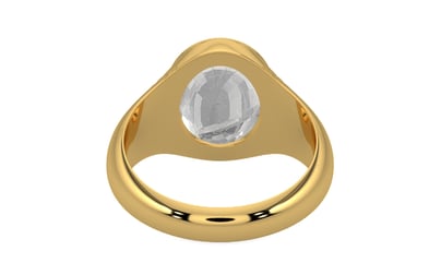 Gold Ceylon White Sapphire Ring Rare Quality (R7)