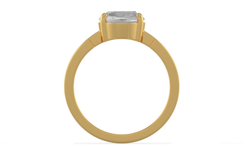 Gold Ceylon White Sapphire Ring Rare Quality (R8)