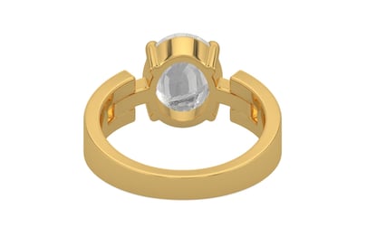 Gold Ceylon White Sapphire Ring Rare Quality (R8)