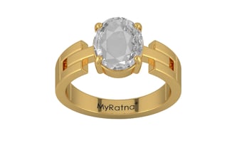 Gold Ceylon White Sapphire Ring Rare Quality (R8)