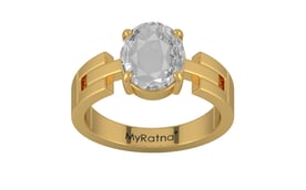 Gold Ceylon White Sapphire Ring Rare Quality (R8)