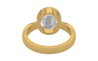 Gold Ceylon White Sapphire Ring Rare Quality (R9)