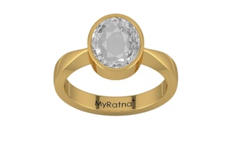 Gold Ceylon White Sapphire Ring Rare Quality (R9)