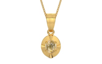 Gold Ceylon Yellow Sapphire Pendant Fine Quality (P11)