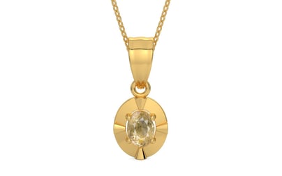 Gold Ceylon Yellow Sapphire Pendant Fine Quality (P11)