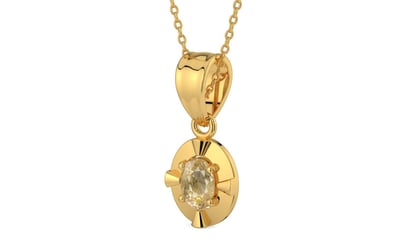 Gold Ceylon Yellow Sapphire Pendant Fine Quality (P11)