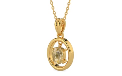 Gold Ceylon Yellow Sapphire Pendant Fine Quality (P2)