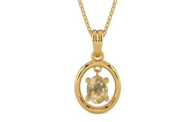 Gold Ceylon Yellow Sapphire Pendant Fine Quality (P2)