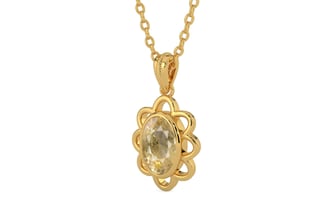 Gold Ceylon Yellow Sapphire Pendant Fine Quality (P3)