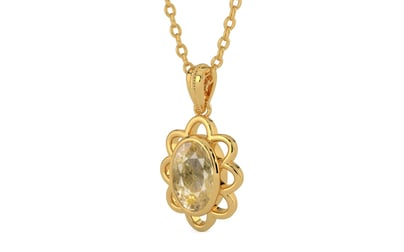 Gold Ceylon Yellow Sapphire Pendant Fine Quality (P3)