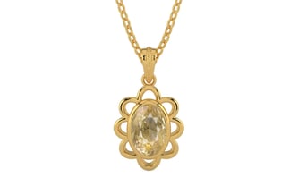 Gold Ceylon Yellow Sapphire Pendant Fine Quality (P3)