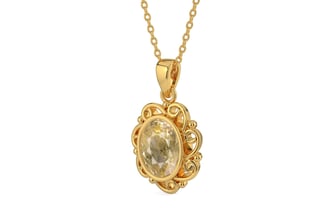 Gold Ceylon Yellow Sapphire Pendant Fine Quality (P5)