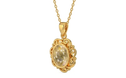 Gold Ceylon Yellow Sapphire Pendant Fine Quality (P5)