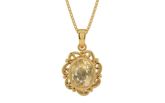 Gold Ceylon Yellow Sapphire Pendant Fine Quality (P5)