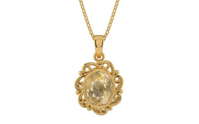 Gold Ceylon Yellow Sapphire Pendant Fine Quality (P5)