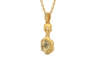 Gold Ceylon Yellow Sapphire Pendant Fine Quality (P6)