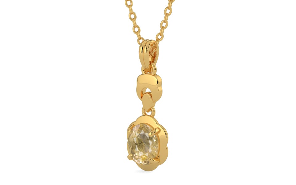 Gold Ceylon Yellow Sapphire Pendant Fine Quality (P6)