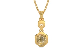 Gold Ceylon Yellow Sapphire Pendant Fine Quality (P6)
