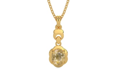 Gold Ceylon Yellow Sapphire Pendant Fine Quality (P6)