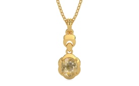 Gold Ceylon Yellow Sapphire Pendant Fine Quality (P6)