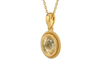 Gold Ceylon Yellow Sapphire Pendant Fine Quality (P7)