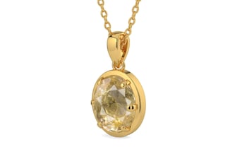 Gold Ceylon Yellow Sapphire Pendant Fine Quality (P8)