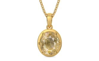 Gold Ceylon Yellow Sapphire Pendant Fine Quality (P8)