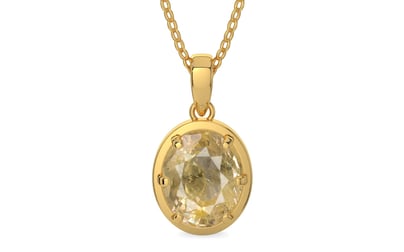 Gold Ceylon Yellow Sapphire Pendant Fine Quality (P8)
