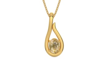 Gold Ceylon Yellow Sapphire Pendant Fine Quality (P9)