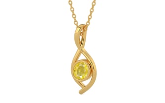 Gold Ceylon Yellow Sapphire Pendant Limited Quality (P1)