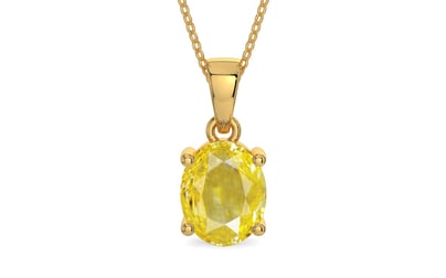 Gold Ceylon Yellow Sapphire Pendant Limited Quality (P10)