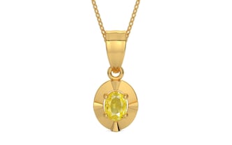 Gold Ceylon Yellow Sapphire Pendant Limited Quality (P11)