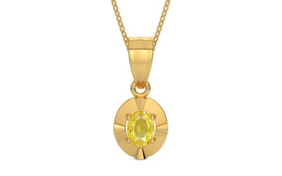 Gold Ceylon Yellow Sapphire Pendant Limited Quality (P11)