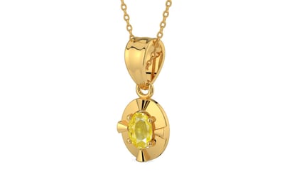 Gold Ceylon Yellow Sapphire Pendant Limited Quality (P11)
