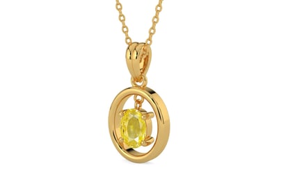 Gold Ceylon Yellow Sapphire Pendant Limited Quality (P2)