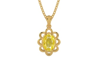 Gold Ceylon Yellow Sapphire Pendant Limited Quality (P3)