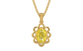 Gold Ceylon Yellow Sapphire Pendant Limited Quality (P3)