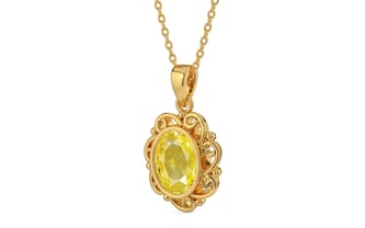 Gold Ceylon Yellow Sapphire Pendant Limited Quality (P5)