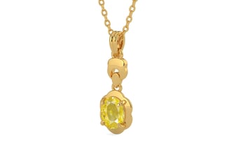 Gold Ceylon Yellow Sapphire Pendant Limited Quality (P6)